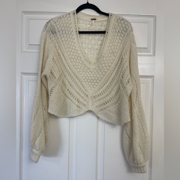 Free people Snowball Open Stitch Sweater Ivory | Size XS - Picture 1 of 7